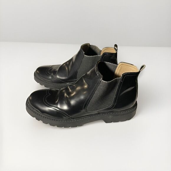 NAE Chelsea boots for women brogue Size11.5, 42 black vegan apple leather - Picture 2 of 7